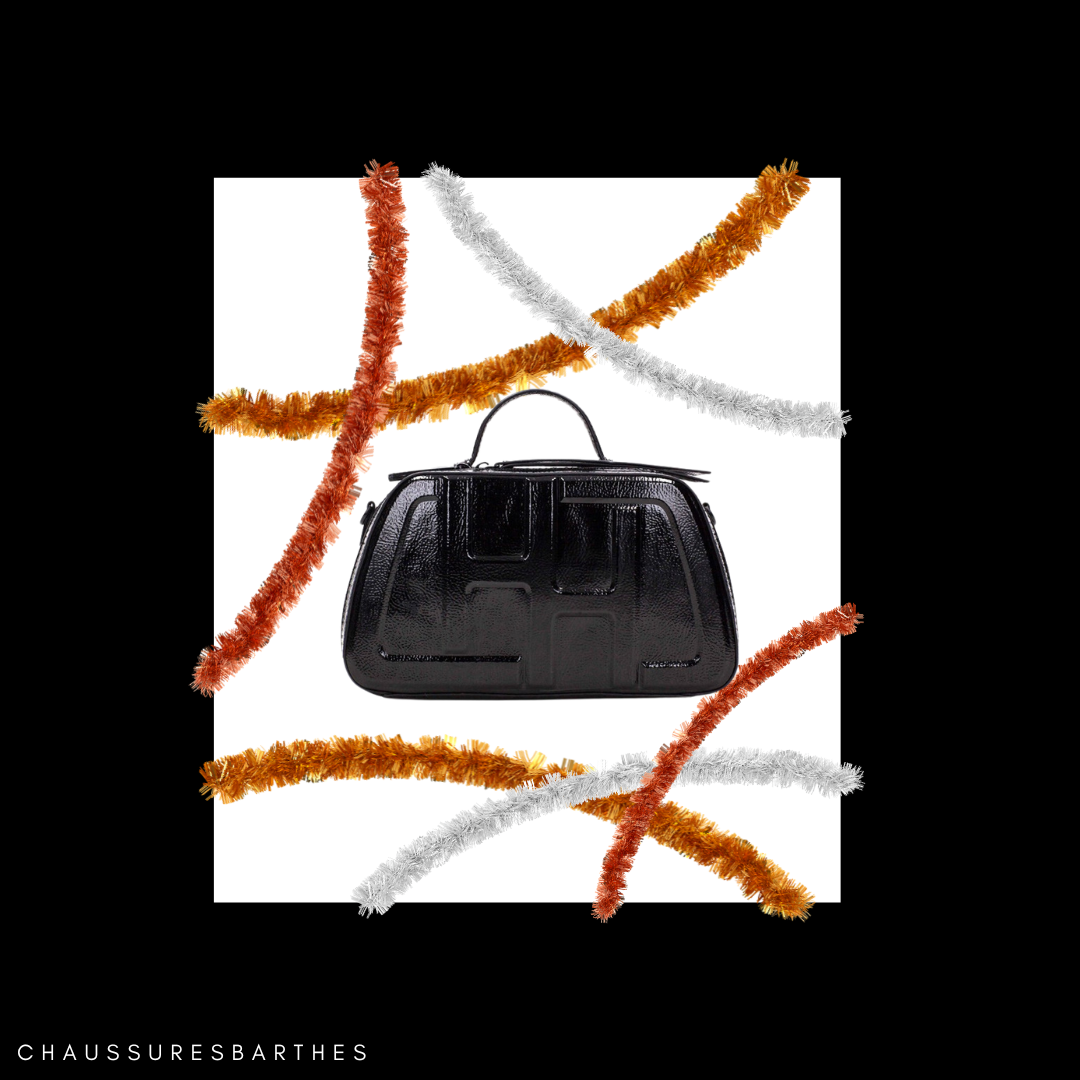 SAC A MAIN FEMME HISPANITAS CUIR VERNIS NOIR